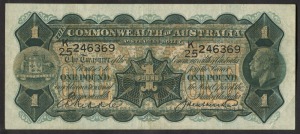 ONE POUND, (R.26) Riddle/Heathershaw (1927), K/25 246369, VF+