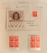 1927 - 1970 mainly pre-decimal collection/accumulation in semi-annotated album. Includes Kingsford Smith signed flown cover, numerous 1930s commem sets Used incl. many blks.4, later CTO Imprint blks., FDCS incl. 9 OHMS types, etc. - 2