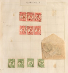 AUSTRALIAN COMMONWEALTH OFFICIAL PERFINS, OVERPRINTS, ETC.: A collection/accumulation in a partially annotated album. Includes ½d - 5/- (4) & 10/- (3) Roos, KGV 4d Lemon perf.OS, and other shades, 1/4 (6), etc. (qty).
