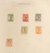 AUSTRALIAN COMMONWEALTH OFFICIAL PERFINS, OVERPRINTS, ETC.: A collection/accumulation in a partially annotated album. Includes &frac12;d - 5/- (4) & 10/- (3) Roos, KGV 4d Lemon perf.OS, and other shades, 1/4 (6), etc. (qty). - 3