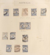 AUSTRALIAN COMMONWEALTH OFFICIAL PERFINS, OVERPRINTS, ETC.: A collection/accumulation in a partially annotated album. Includes &frac12;d - 5/- (4) & 10/- (3) Roos, KGV 4d Lemon perf.OS, and other shades, 1/4 (6), etc. (qty). - 4