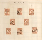 AUSTRALIAN COMMONWEALTH OFFICIAL PERFINS, OVERPRINTS, ETC.: A collection/accumulation in a partially annotated album. Includes &frac12;d - 5/- (4) & 10/- (3) Roos, KGV 4d Lemon perf.OS, and other shades, 1/4 (6), etc. (qty). - 5