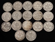FLORINS: 1910 - 1928 complete (excl. 1915 and 1920); mixed condition, (17).