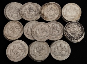 FLORINS: 1921 - 1928, a duplicated range, in mixed condition, poor - G. (Total: 56)