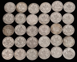 FLORINS: 1923 (1), 1924 (1), 1925 (25) and 1926 (3), mixed condition, poor - G. (Total: 30).