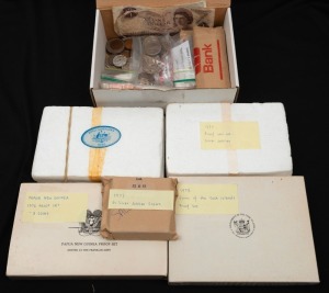 An accumulation including Australian 1977 & 1978 Proof sets; Cook Islands 1975 Proof set, PNG 1976 Proof set, circulation coins of G.B., New Zealand, France, etc. and a few banknotes.