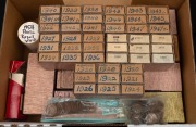 HALF-PENNIES & PENNIES: An unknown quantity in unknown condition, all contained in labelled matchboxes with all the coins wrapped in tissues; also a single 1937 Crown, a tube with 13 x 1954 Royal Visit florins, and a quantity of 1c and 2c coins&nbsp;