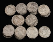FLORINS: 1938 (10), 1939 (10), 1940 (10), 1941 (10), and 1945 (10), mixed condition, mainly F-VF. (50).