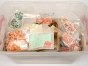 AUSTRALIA: A pre-decimal accumulation in envelopes in a tub; Kangaroos, KGV Heads, 1930s-60s commems, etc. (qty).