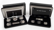 Masterpieces in Silver - 1989 Fifty Cent Coins (case defects), and 1990 The Silver Dollars - complete sets in their&nbsp;original presentation cases with certificates. (2 items).