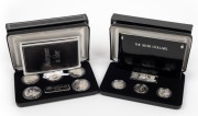 Masterpieces in Silver - 1989 Fifty Cent Coins (case defects), and 1990 The Silver Dollars - complete sets in their&nbsp;original presentation cases with certificates. (2 items).