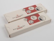 Masterpieces in Silver - 1988 Bicentennial 50c - $5 - two complete sets in their&nbsp;original presentation cases and boxes. (2 items). - 2