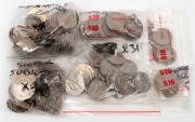 FIFTY CENTS: 1970 Cook (5), 1977 Silver Jubilee (36), 1981 Royal Wedding (31), 1982 Commonwealth Games (54), 1988 Bicentenary (19) and 1991 Decimal&nbsp; Anniversary (4); mainly EF.