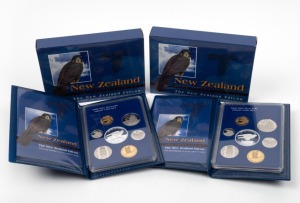 2006 New Zealand Proof Coins, two complete sets featuring the $5 Silver Falcon; in original packaging. (2).