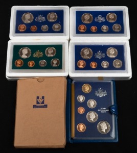 1981 - 1984 RAM Proof sets in original foams; plus the 1985 set in the original blue folder housed in a RAM box. (5 sets).