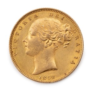 Great Britain: VICTORIA, Young Head 1859 Sovereign, Shield reverse, Unc.