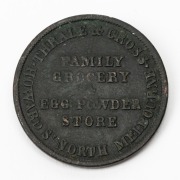 THRALE & CROSS (R555) &frac12;d FAMILY GROCER & EGG POWDER STORE * HOWARD ST NORTH MELBOURNE / Kangaroo facing right verso, F-VF.