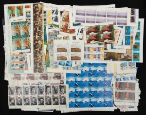 An accumulation of singles, strips, part sheets, sheets and Miniature sheets, with values to $20 contained in a medium carton. FV: $1,700+.