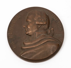 FRENCH EXHIBITIONS IN AUSTRALIA, March - April 1956, La Perouse 1741-1788, in bronze (67mm) by Georges Guiraud. Extremely fine and scarce.