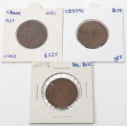 HALF PENNIES: GEORGE V, 1922, 1929 and 1931, EF-aUnc. (3). - 2