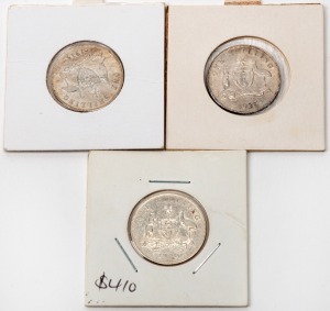 SHILLINGS: GEORGE V, 1915 VF+, 1920 EF and 1925 aUnc, (3 coins).