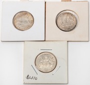 SHILLINGS: GEORGE V, 1915 VF+, 1920 EF and 1925 aUnc, (3 coins).