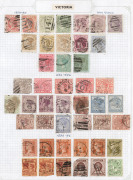 VICTORIA: 1850s - 1910s range, including revenues on album pages. Very mixed condition. (200+). - 3