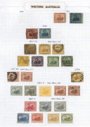 WESTERN AUSTRALIA: 1861-1900s range on album pages; some useful items noted incl Mint to 5/-. (60+).