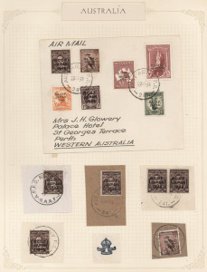 BCOF Japan: A complete set, ½d - 5/- CTO on British Commonwealth Forces envelope, all tied by the A.F.P.O. No.30 - R.A.A.F. JAPAN cds for 28 AUG. 1948, located at IWAKUNI; together with another set on an envelope with all stamps tied by AUST ARMY P.O. 241 cds's; also a range of the lower denominations on piece, each showing a complete cds.