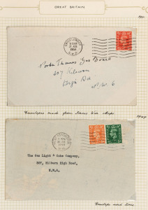 GREAT BRITAIN - Postal History: 1948-51 study of commercially used envelopes made from recycled Forces War maps; an interesting group. (10).