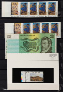 An accumulation of MUH sets, blocks, gutter strips, booklets, framas and M/Sheets in a large stockbook; values to $20 and includes Specimen overprints not counted in the face value. FV: $530+