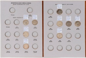 SHILLINGS: 1912, 1913, 1915H, 1920, 1924, 1928, 1931, 1933 and 1935, superior grades, in a Dansco push-in album. VF+ - aUnc. (9 coins). Ex-dealer's stock, priced to sell @ $9,155.