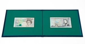 Great Britain: FIVE POUNDS: 1990 £5 first & last note presentation folder with matching serial numbers from Series D (1971) and Series E (1990); superb condition.