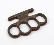 Rare set of Warder's alarm system keys, together with an antique knuckle duster, - 2