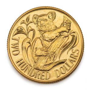TWO HUNDRED DOLLARS, 1980 $200 gold Koala, uncirculated; in plastic pouch of issue.