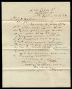 THE FIRST AIRMAIL IN AUSTRALIA - June 1914 16 June 1914 (AAMC.1) Melbourne - Bendigo - Ballarat, real photo postcard flown by French aviator, Maurice Guillaux, signed and endorsed by him (in French) with a greeting to the mayor of Ballarat. Superb conditi - 3