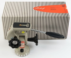 LINHOF: 3-Way Pan/Tilt Head II, in maker's box. Marked 'Made in West Germany'.