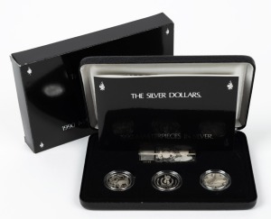 1990 Masterpieces in Silver - The Silver Dollars collection in original case and RAM box of issue.
