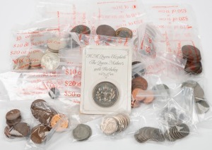 An accumulation of mainly Australian and English coins; noted 1966 50c (x 16), 1937 Crown, etc.