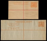 PAPUA: POSTAL STATIONERY: 1927 4d Lakatoi Registration Envelopes, both sizes in fine Unused condition, (2). BW: PAP3 & 4 - Cat.$1400.