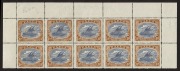 PAPUA: Various singles and blks., incl. SG.95d "POSTACE" variety (2 shades) MUH&nbsp;and the variety also in a blk.10 MUH, SG.108, 109 & 110 blks.4 CTO, SG.117 blk.4 MUH with "AI,R" variety in opt, SG.121a "POSTACE" Unused, 1938 Declaration and 1939 Airs sets - 4