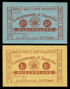 Revenues (Queensland): BARLEY MALT & HOPS - BOTTLED BEER: 1903 8d, 1/-, 1/4 and 2/-, serial numbers in red, all Unused with gum. (4).