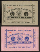 Revenues (Queensland): BARLEY MALT & HOPS - BOTTLED BEER: 1903 8d, 1/-, 1/4 and 2/-, serial numbers in red, all Unused with gum. (4). - 2