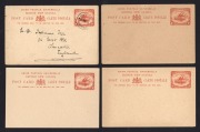 PAPUA: POSTAL CARDS: 1901 1d Red and 1&frac12;d Blue Lakatois, 3 examples of each Unused, together with a1d Card used in November 1911 from DARU&nbsp;to England, (7 items). BW: $1000