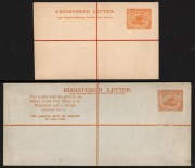PAPUA: POSTAL STATIONERY: 1927 4d Lakatoi Registration Envelopes, both sizes in fine Unused condition, (2). BW: PAP3 & 4 - Cat.$1400.