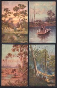 POSTCARDS: JAMES&nbsp;HUTCHINGS - AUSTRALIAN ARTIST. Thirty-six different titled images; (17 used, 19 unused).