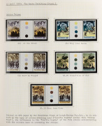 1990 - early 1992&nbsp;specialized collection in a well-annotated volume. with singles, sets, Miniature sheets, gutter blocks, booklets, some special overprints, framas, etc., (100s) MUH. FV: $600+. - 3