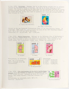 Late 1972 - late 1978 collection, attractively presented on annotated pages in a springback album.; noted 10c Star Sapphire "black omitted", 1974 10c Xmas Plate 1, 3, 4, 5, 6, 7 & 8 blocks, 35c Xmas Plate 2, 3, 6 blocks, 18c Flower "black omitted" pair, 1977 18c Jubilee imperforate pair, plus numerous other positional blocks and strips with listed varieties. (100s).