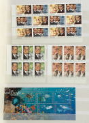 Large black Lighthouse hingeless album containing a decimal period collection in blocks and strips, with values to $10. (100s) MUH. FV: $1,100+.