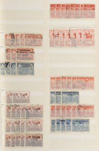 AUSTRALIA: A mainly pre-decimal Australia accumulation in 2 large albums. Noted 2d & 3d Kingsford Smith OS CTO, 2/- Jubilee FU, £2 King FU, 5/- Cattle (White paper) MUH, 2/3 commems MUH, low value Imprint blks and larger blks M/MUH, Postage Dues to 5/- (Used and Mint) in quantity, (100s).